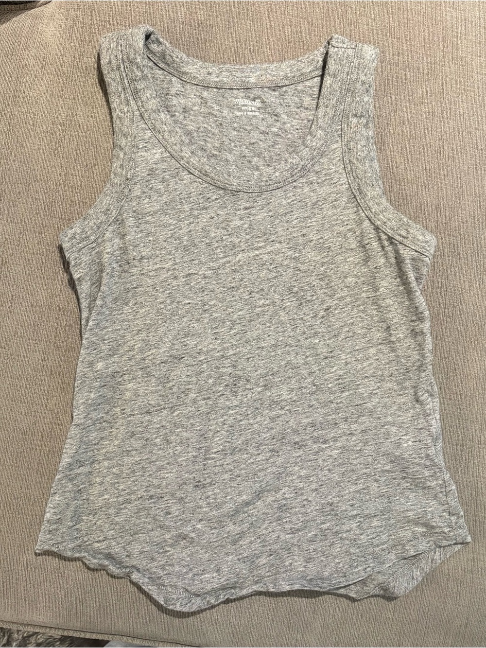Madewell Womens Gray Grey Whisper Cotton Scoopneck Tank XS